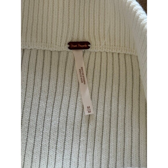 Free People Solid Gold Ivory Ribbed Knit Mini Skirt Cream Size Medium - Picture 9 of 11